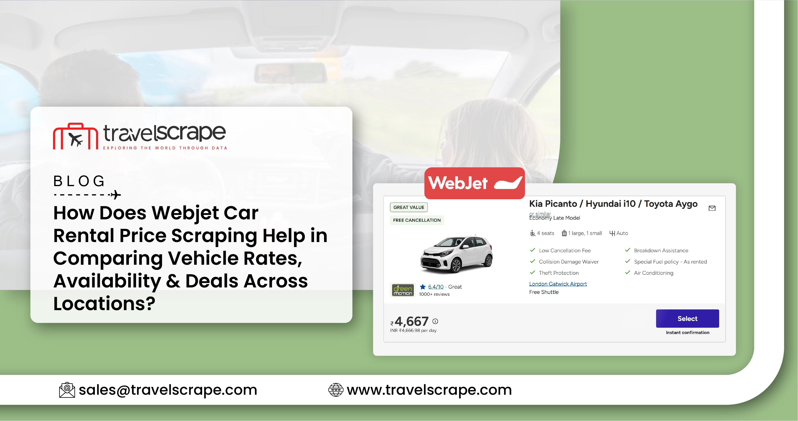 Webjet Car Rental Price Scraping to Compare Vehicle Rates, Availability & Deals